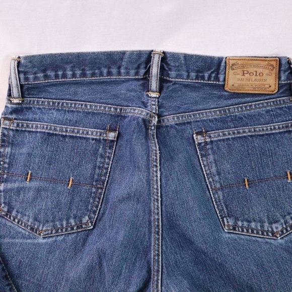 Polo Ralph Lauren Men Jeans Classic Blue Distressed Denim Straight Fit 30x30 - Picture 4 of 8